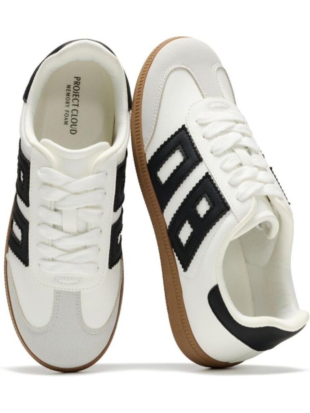 Women's White Combo Irita Closed Toe Lace Up Comfortable Fashion Trendy Sneakers